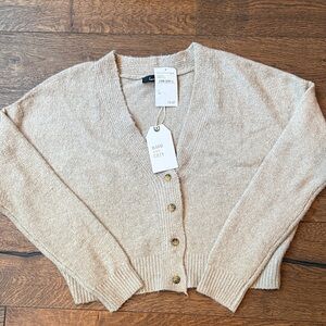 Beige Button-Up Cardigan